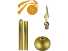 India Indoor Presentation Flagpole Set - 11' Gold Pole