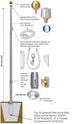 20' - 25' Internal Halyard Flagpole - Aluminum (Shoe Base)