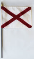 4" x 6" Alabama Stick Flag: E-Gloss (12 Pack)