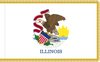 Illinois Indoor Presentation Flagpole Set