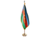 Azerbaijan Indoor Presentation Flagpole Set - Oak Pole