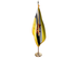 Brunei Indoor Presentation Flagpole Set - Oak Pole