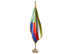 Comoros Indoor Presentation Flagpole Set - Oak Pole