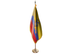 Dominican Republic Indoor Presentation Flagpole Set - Oak Pole