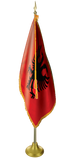 Albania Indoor Presentation Flagpole Set - 11' Gold Pole