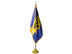 Barbados Indoor Presentation Flagpole Set - 11' Gold Pole