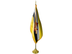 Brunei Indoor Presentation Flagpole Set - 11' Gold Pole