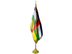 Central African Republic Indoor Presentation Flagpole Set - 11' Gold Pole