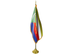 Comoros Indoor Presentation Flagpole Set - 11' Gold Pole