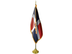 Dominican Republic Indoor Presentation Flagpole Set - 11' Gold Pole