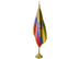 Ecuador Indoor Presentation Flagpole Set - 11' Gold Pole