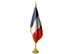 France Indoor Presentation Flagpole Set - 11' Gold Pole