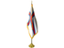 Faroe Islands Indoor Presentation Flagpole Set - 11' Gold Pole