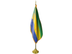 Gabon Indoor Presentation Flagpole Set - 11' Gold Pole