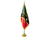 Saint Kitts and Nevis Indoor Presentation Flagpole Set - 11' Gold Pole