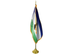 Lesotho Indoor Presentation Flagpole Set - 11' Gold Pole