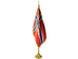 Norway Indoor Presentation Flagpole Set - 11' Gold Pole