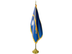 Nauru Indoor Presentation Flagpole Set - 11' Gold Pole