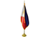 Philippines Indoor Presentation Flagpole Set - 11' Gold Pole