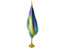 Rwanda Indoor Presentation Flagpole Set - 11' Gold Pole