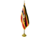 Uganda Indoor Presentation Flagpole Set - 11' Gold Pole