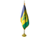 Saint Vincent and the Grenadines Indoor Presentation Flagpole Set - 11' Gold Pole