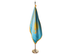 Kazakhstan Indoor Presentation Flagpole Set - Oak Pole