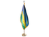 Rwanda Indoor Presentation Flagpole Set - Oak Pole