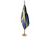 Sweden Indoor Presentation Flagpole Set - Oak Pole