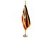 Uganda Indoor Presentation Flagpole Set - Oak Pole