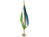 Uzbekistan Indoor Presentation Flagpole Set - Oak Pole