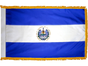 El Salvador Indoor Presentation Flagpole Set - Oak Pole