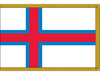 Faroe Islands Indoor Presentation Flagpole Set - 11' Gold Pole