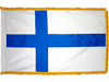 Finland Indoor Presentation Flagpole Set - Oak Pole