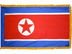 North Korea Indoor Presentation Flagpole Set - Oak Pole