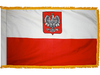 Poland w/ Eagle Indoor Presentation Flagpole Set - 11' Gold Pole