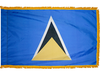 Saint Lucia Indoor Presentation Flagpole Set - 11' Gold Pole