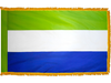 Sierra Leone Indoor Presentation Flagpole Set - 11' Gold Pole