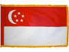 Singapore Indoor Presentation Flagpole Set - Oak Pole