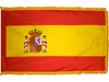 Spain Indoor Presentation Flagpole Set - Oak Pole