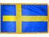 Sweden Indoor Presentation Flagpole Set - Oak Pole