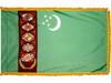 Turkmenistan Indoor Presentation Flagpole Set - Oak Pole