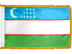 Uzbekistan Indoor Presentation Flagpole Set - 11' Gold Pole